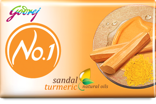 Godrej No.1 Bathing Soap - Sandal & Turmeric, 150g (Pack of 4)